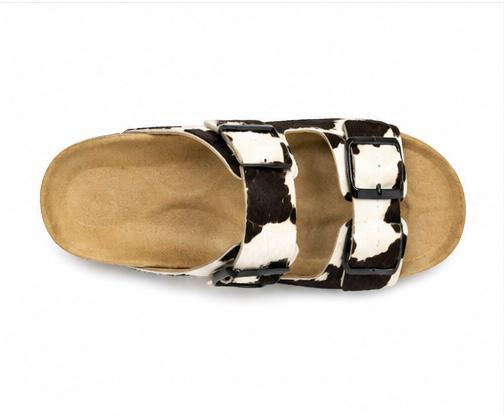 Sandale Double Bride Imprimé Vache