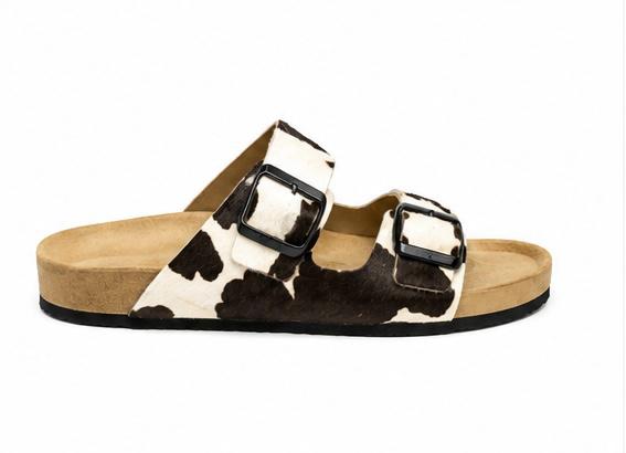 Sandale Double Bride Imprimé Vache